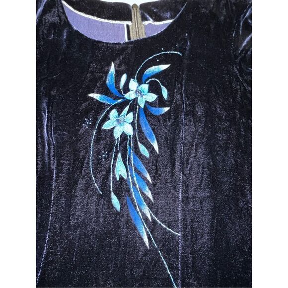 Women’s Whimsy Blue Velvet Maxi Dress XS/S - Picture 4 of 9
